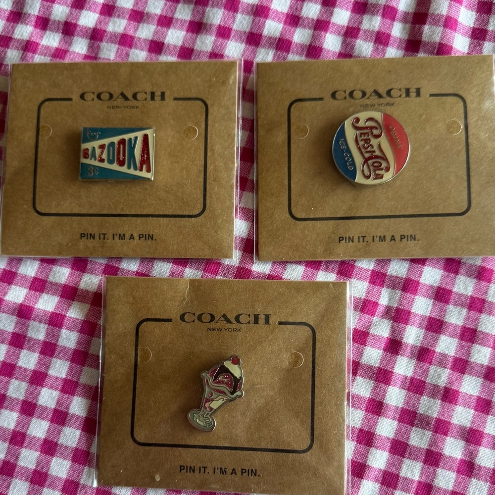 Coach Pepsi Bazooka and Sundae Pins Lot of 3 Rare